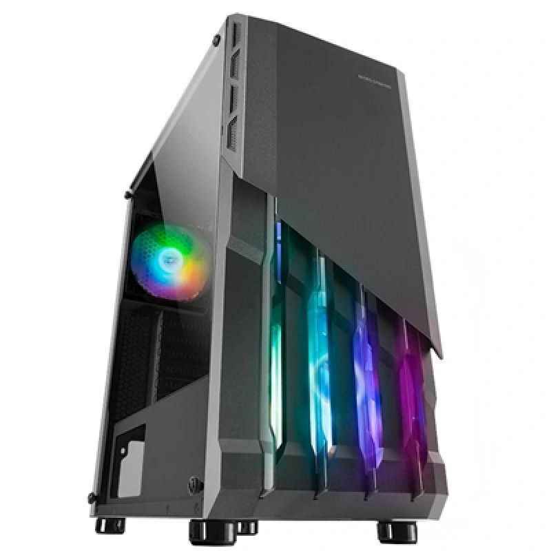 Caixa MARS GAMING MC-X2 ATX CASE, METAL FRONT, 2X12CM FRGB FAN, WINDOW, USB3.0, BLACK