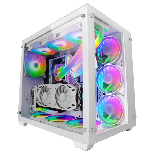 Caixa MARS GAMING MCV3 XXL PREMIUM CUSTOM E-ATX CASE, FRONT & SIDE TEMPERED GLASS, WHITE