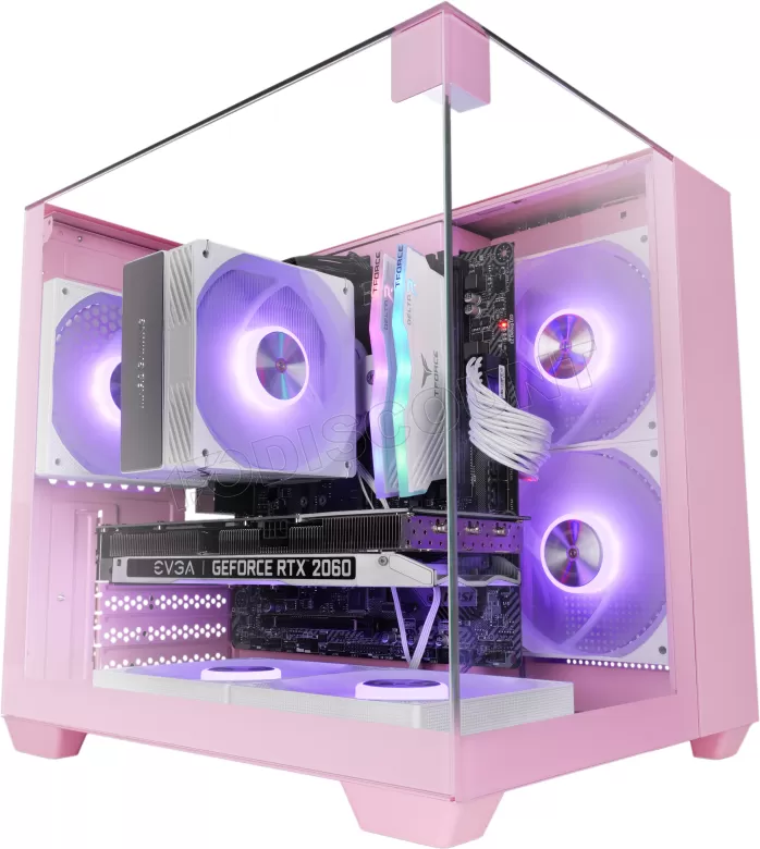 Caixa Micro-ATX MC-VISIONM Compact Gaming Vidro Temperado (Rosa) - MARS GAMING
