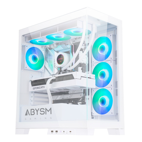 Caixa para computador ABYSM GAMING DANUBE SAVA H500 Branca, Transparente AB123512