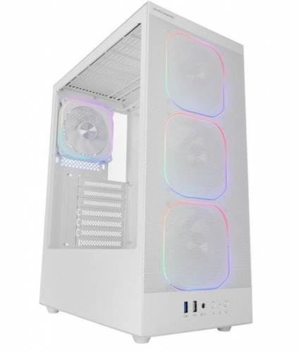 CAIXA PC MARS GAMING MC-NEBULA ATX 4X ARGB FAN CONTROL HUB GLASS MESH WHITE MCNEBULAW