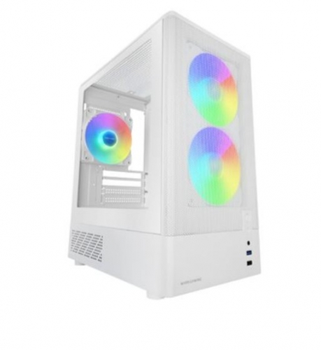 CAIXA PC MARS GAMING MC-ONYX MICRO-ATX 3X 120MM ARGB FAN GLASS FRONT MESH WHITE MCONYXW
