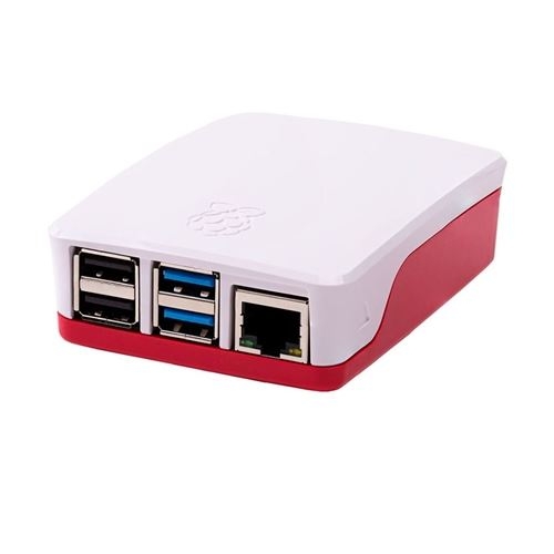 Caixa Raspberry Pi 4 Modelo B - Branca/Vermelha