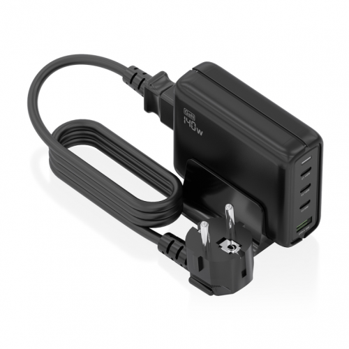 Carregador de mesa Aisens GaN ASCH-140W4P056-BK/ 3xUSB Tipo C/ 1xUSB/ 140 W