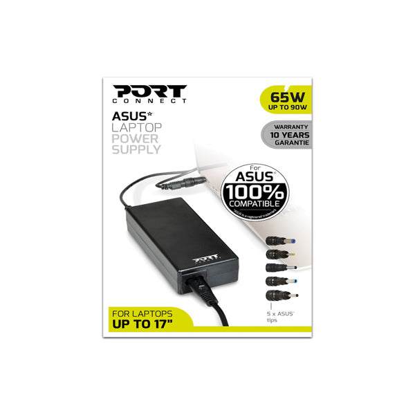 Carregador Port Connect para Asus Laptop até 17" 65W - Preto