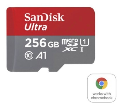 Cartão de memória flash 256 GB A1 / UHS Class 1 / Class10 microSDXC UHS-I SanDisk Ultra SDSQUAC-256G-GN6FA