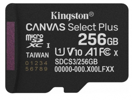 Cartão de memória flash 256 GB A1 microSDXC UHS-I Kingston SDCS3/256GBSP
