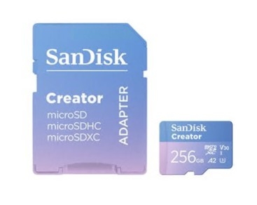 Cartão de memória flash (adaptador microSDXC para SD Incluído) 256 GB A2 SanDisk SDSQXAV-256G-GN6MS