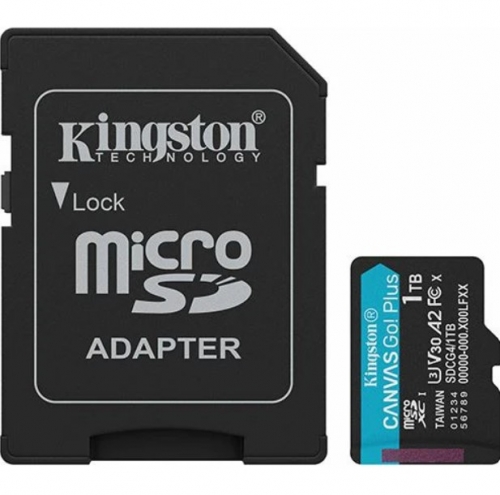 Cartão Memória Kingston SDCG4/1TB 1TB microSDXC Canvas Go Plus Gen4 200MB/s A2 U3 V30 Card + Adapter