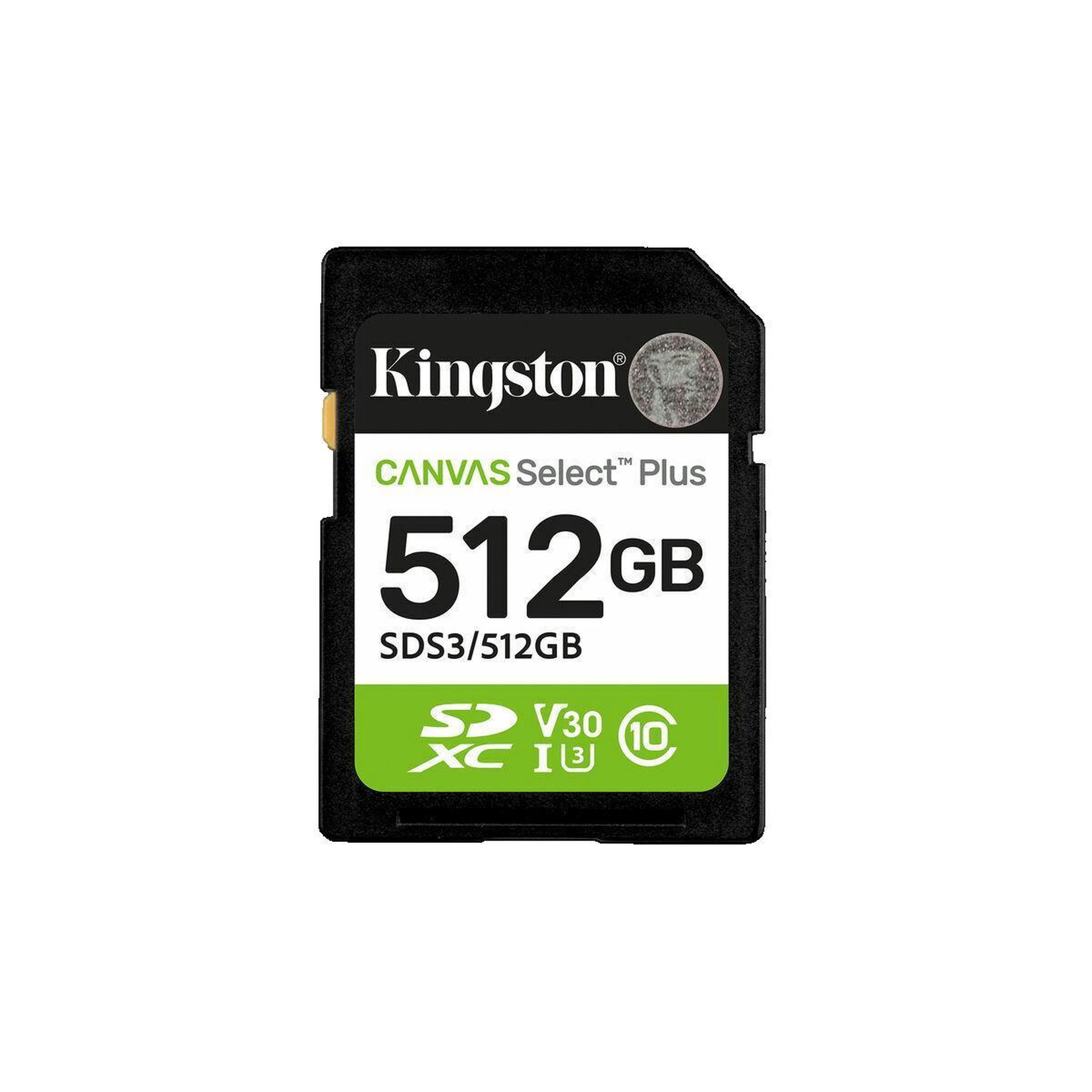 Cartão de Memória 512GB Kingston Technology Canvas Select Plus Gen3 SDS3/512GB
