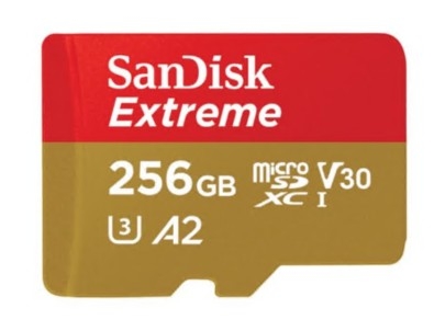 Cartão de memória flash 256 GB A2 SanDisk Extreme SDSQXAV-256G-GN6GN