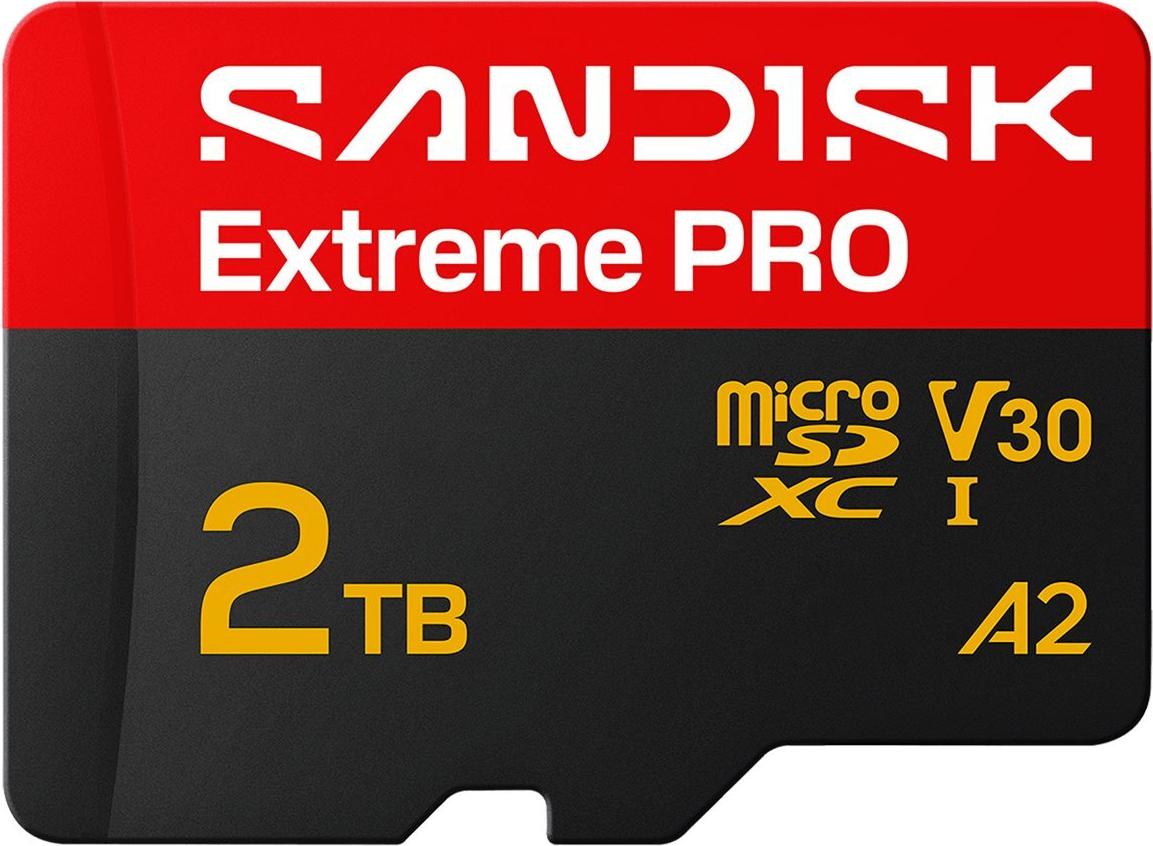 Cartão de memória flash SanDisk Extreme Pro  (adaptador SD Incluído) 2 TB A2 / Video Class V30 / UHS-I U3 microSDXC UHS-I