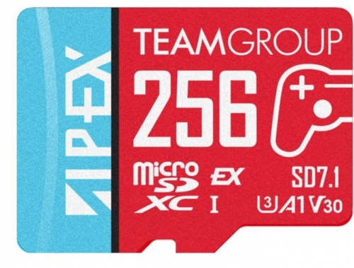 Cartão de memória flash TEAM GROUP APEX Micro SD 256 GB - A1 / Video Class V30 / UHS-I U3 - microSDXC Express , TAPMSDE256GIV30A102