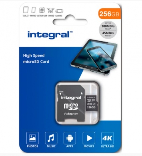 Cartão de Memória MicroSDXS Integral - 256GB