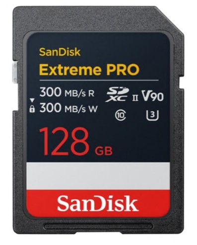 Cartão Memória Extreme PRO 128GB V90 SDXC UHS-II 300MBs