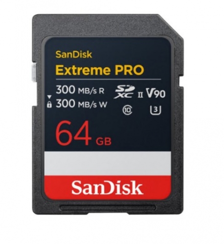 Cartao Memoria SanDisk Extreme PRO 64GB V90 SDXC UHS-II 300MBs , SDSDXDM-064G-GN4IN