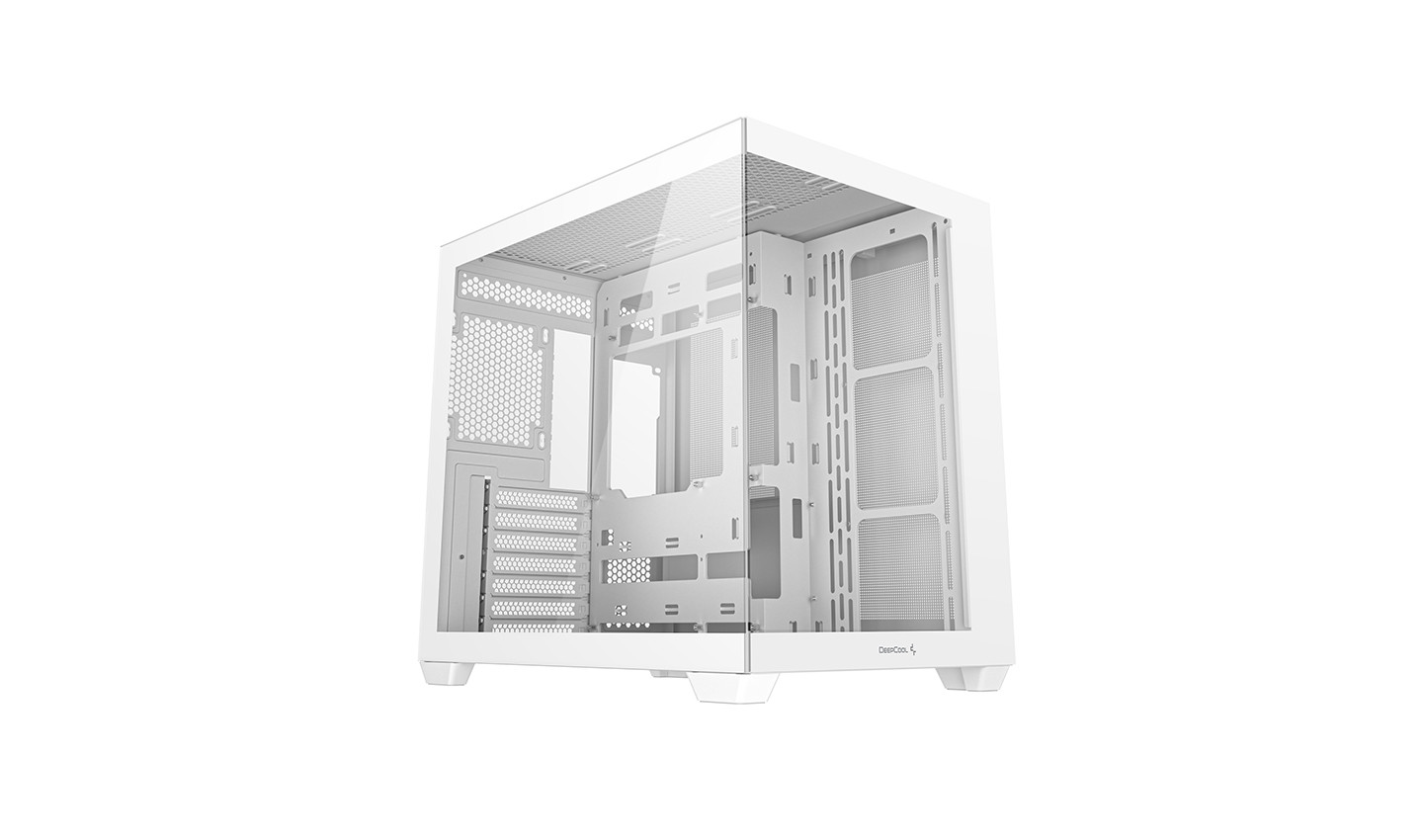 Case DeepCool CG530 TG WH – Mini Tower Mini-ITX/mATX/ATX, pannello laterale e frontale in vetro temperato, Bianco