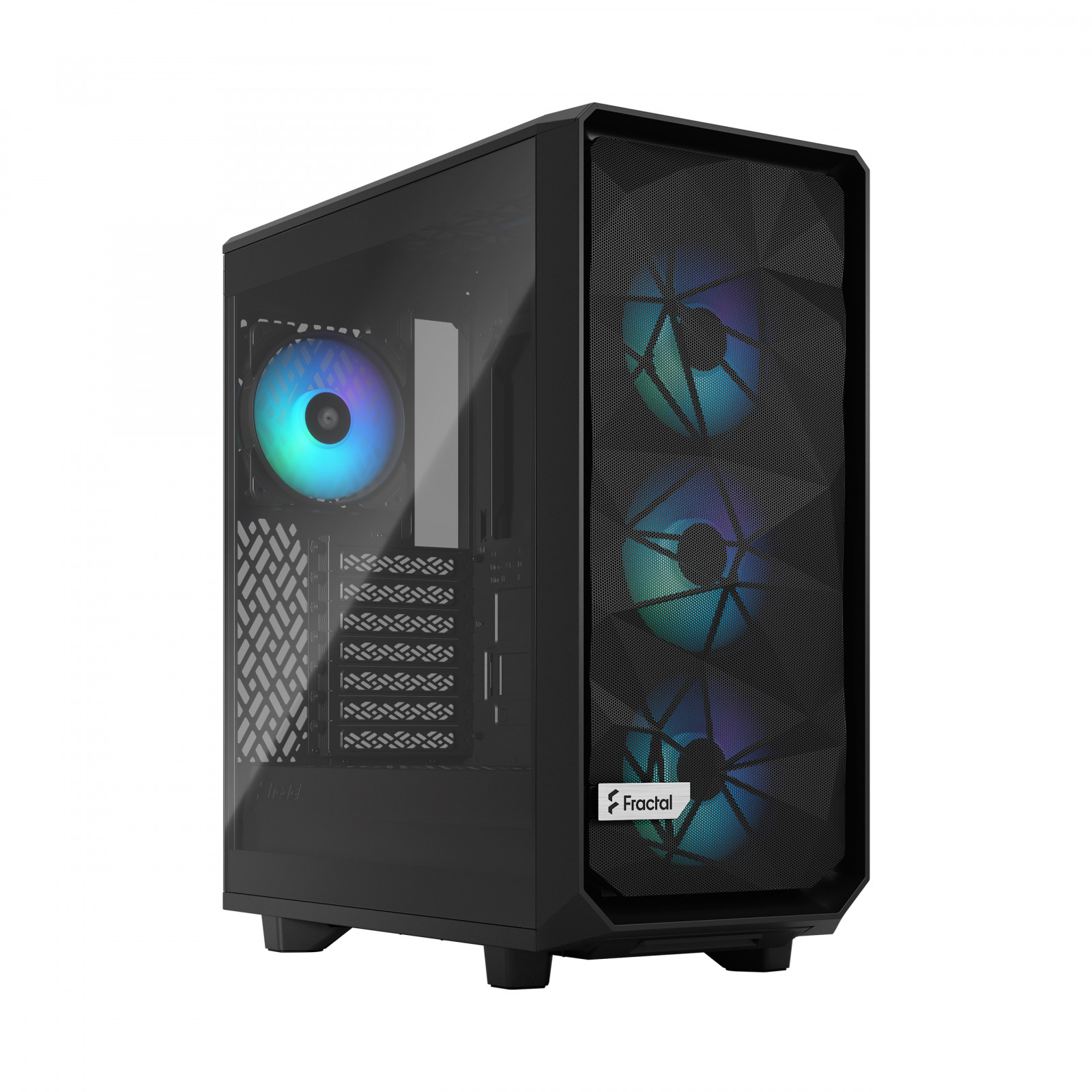 Case Fractal Meshify 2 Compact Lite – Mid-Tower ATX, pannello laterale in vetro temperato, 4 ventole 120mm A-RGB incluse – Nero