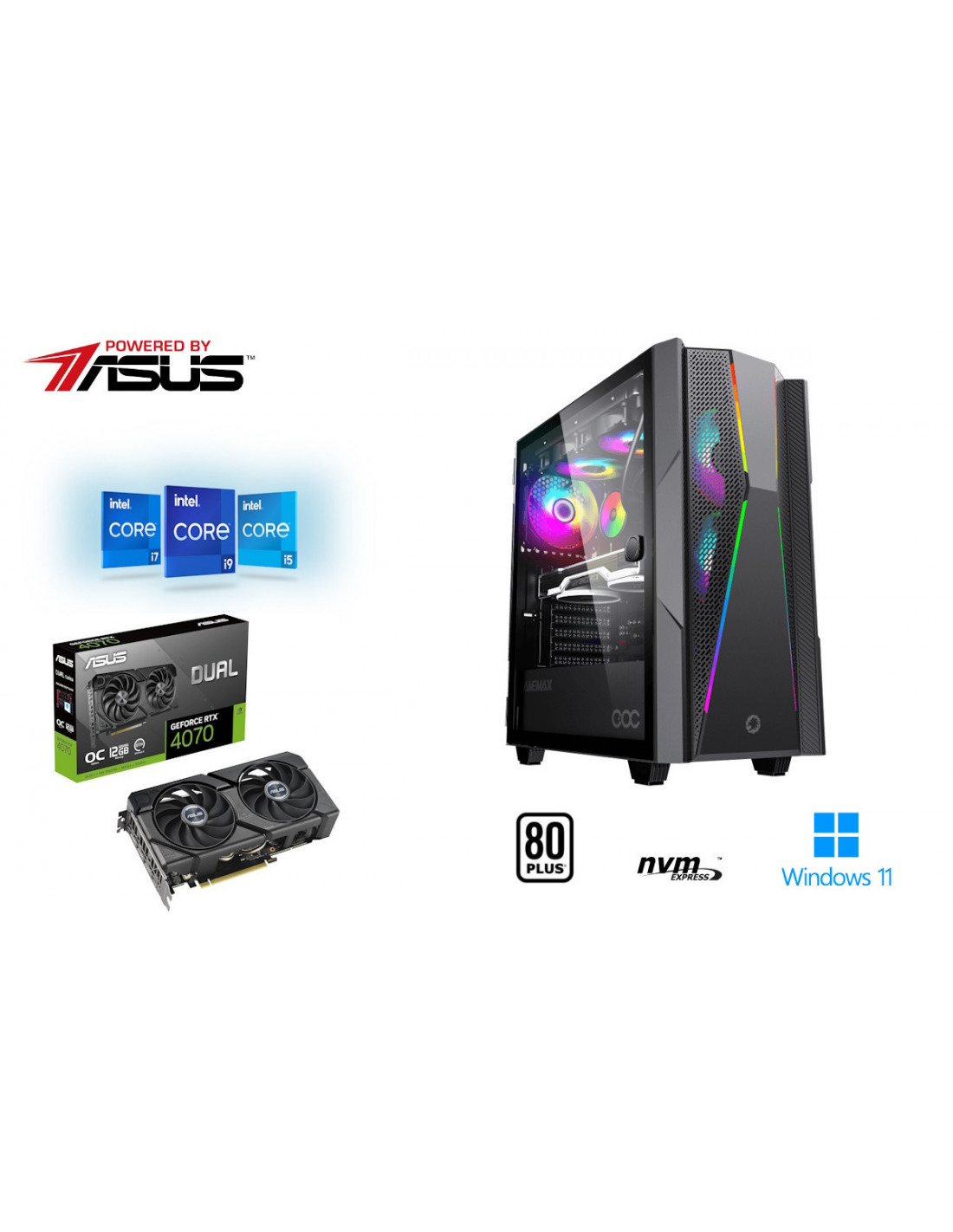 Computador Gaming INSYS i7-14700F RTX4070 16GB SSD1TB Win11