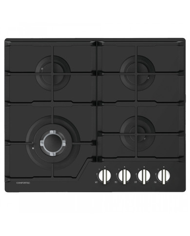 CONFORTEC PLACA 4GAS VIDRO PRETO