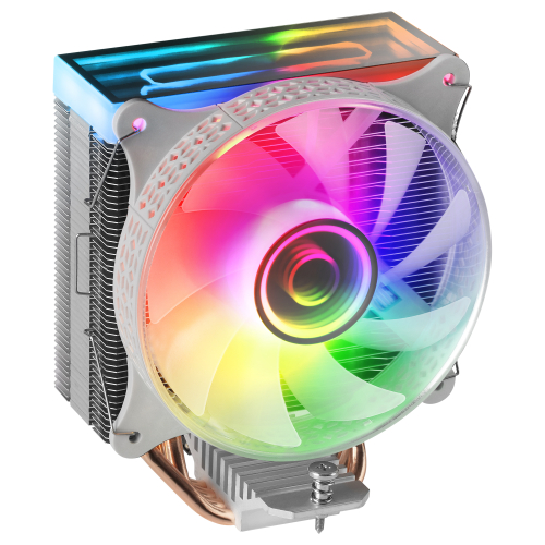 Cooler MARS GAMING MCPU-VR CPU COOLER,DUAL INFINITE MIRROR ARGB,SILENT PWM FAN,4X HEATPIPE,180W,WH
