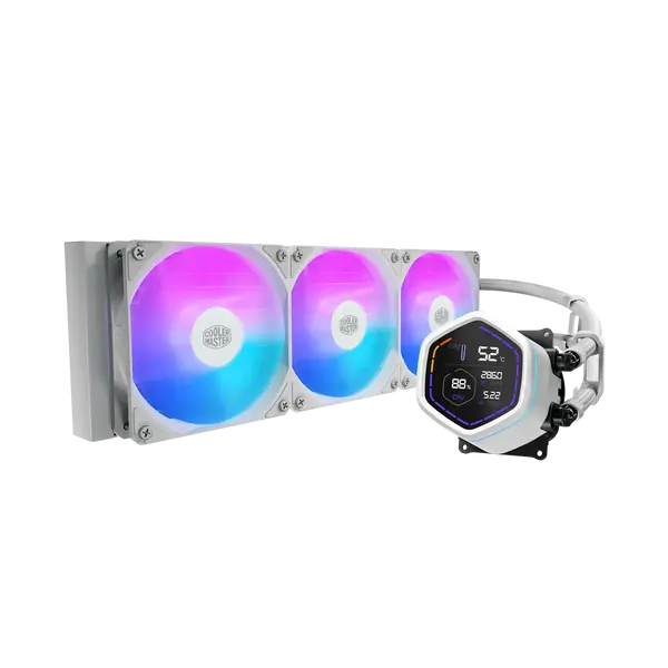 Cooler Master MasterLiquid Core Nex Digital 360 ARGB  | Refrigeración Líquida LED Digital 2.1″ Blanca