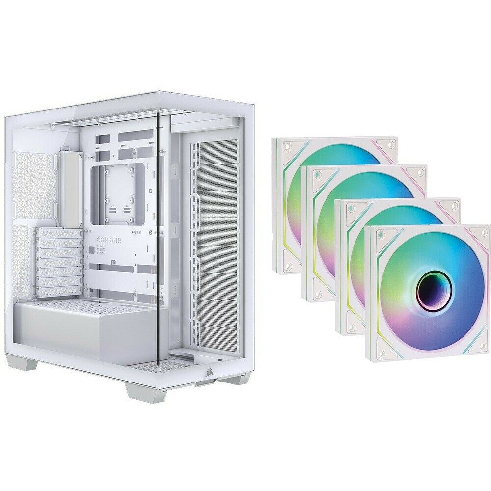 Corsair 3500X - Blanc + 4 ventilateurs Fox Spirit LightFlow ARGB