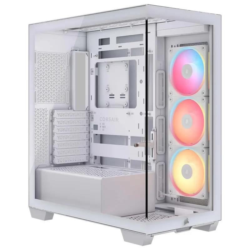 Corsair 3500X LX-R RGB iCUE Link, Vetro Temperato - Bianco