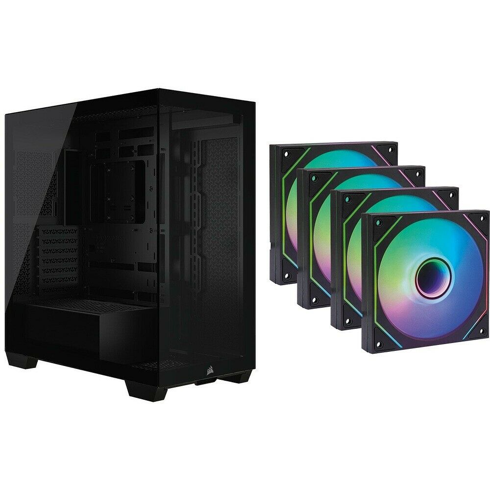 Corsair 3500X - Noir + 4 ventilateurs Fox Spirit LightFlow ARGB