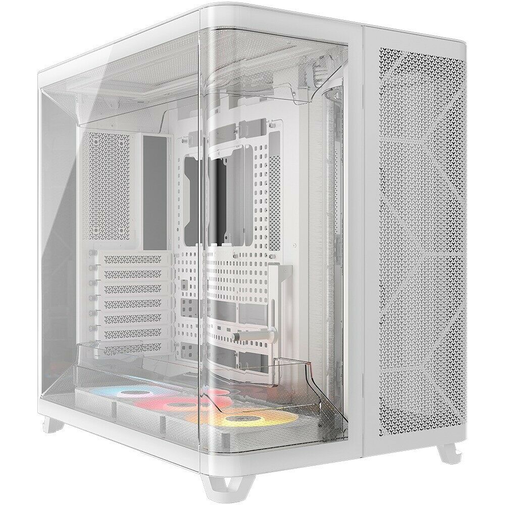 Corsair AIR 5400 LX-R ARGB Tempered Glass, Tripla Camera, Mid-Tower - Bianco