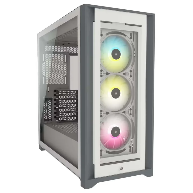 Corsair iCUE 5000X RGB Tempered Glass Smart Case - Bianco con Finestra