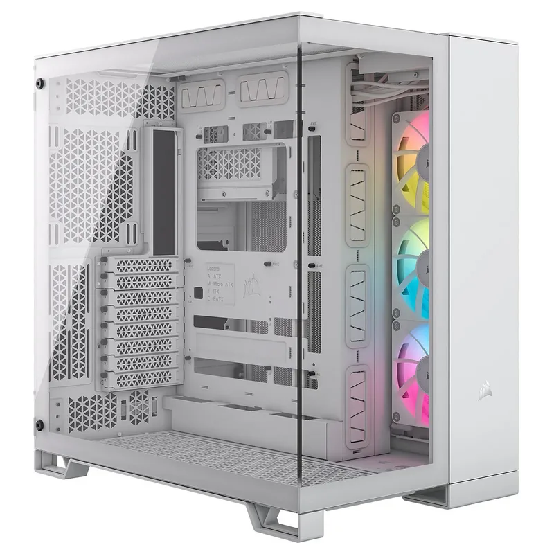 Corsair iCUE LINK 6500X RGB, Vetro Temperato - Bianco
