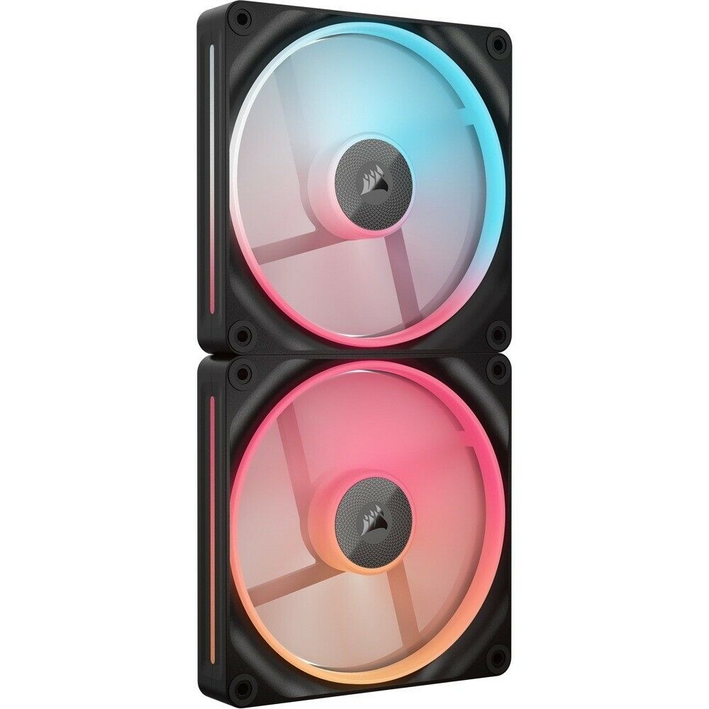Corsair iCUE LINK LX140-R RGB, Ventola PWM Reverse, Dual Fan Kit, Nera - 140mm
