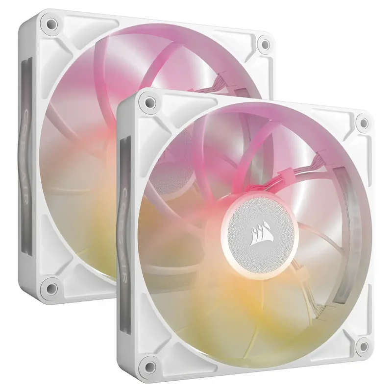 Corsair iCUE LINK RX140 MAX RGB, Ventola PWM - 140mm Thick Fan, Dual Fan Kit - Bianco