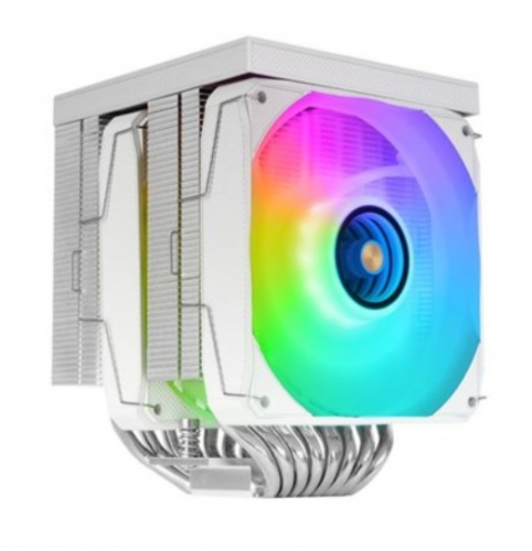 CPU COOLER LCD DISPLAY 2X MARS GAMING MCPU-LCDPRO DUAL TOWER 120MM 380W TDP ARGB INFINITY MIRROR INTEL&AMD WHITE MCPULCDPROW