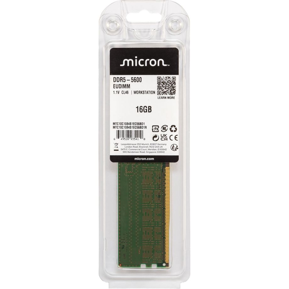 Crucial 16GB DDR5-5600 ECC UDIMM 1Rx8 CL46