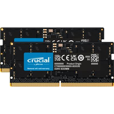 Crucial - DDR5 - kit - 32 GB: 2 x 16 GB - SO DIMM 262-pinos - 4800 MHz / PC5-38400 - CL40 - 1.1 V - unbuffered - sem ECC