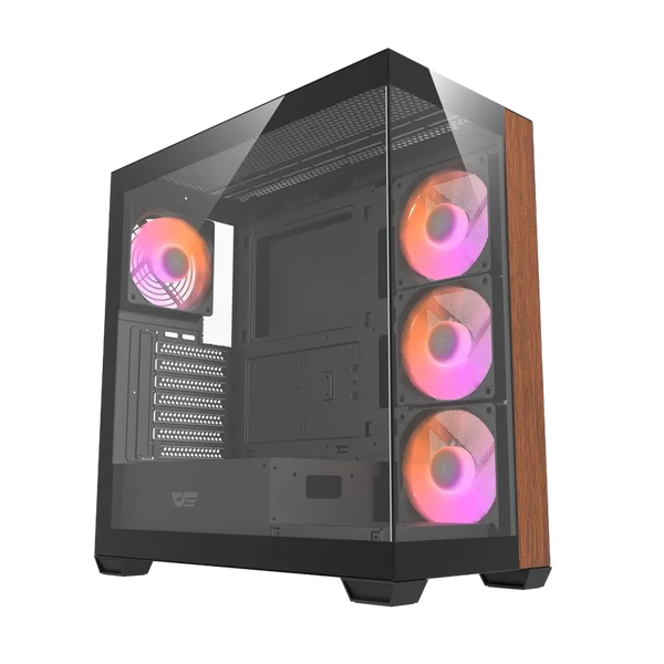 Darkflash DS900W ARGB | Caja ATX Black Wood Full Tower Cristal Templado USB-C