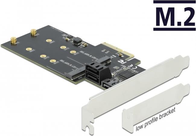 Delock 3 port SATA and 2 slot M.2 Key B PCI Express x4 Card