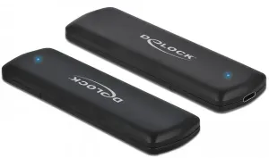 DELOCK 42615 M.2 NVMe SSD -kotelo, 1-paikkainen, USB-C, USB 3.2 Gen 2, työkaluton, musta