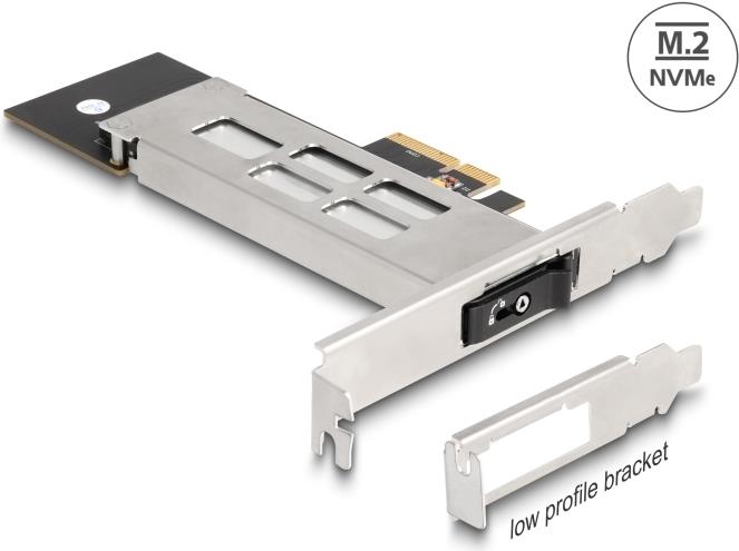 Delock 47028 Mobiles Speicher-Rack M.2 NVMe PCIe 4.0 x4 Low Profile Schwarz