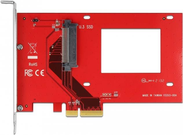 Delock 90071 Schnittstellenkarte PCIe 4.0 x4 U.3 NVMe Rot, Silber