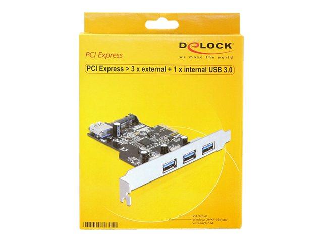 DeLock Carte Contrôleur PCI Express vers 4 ports USB 3.0