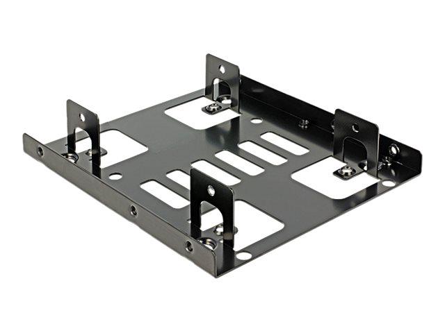 DeLock Einbausatz 3,5 Zoll für 2x 2,5 Zoll HDD/SSDs Metall schwarz