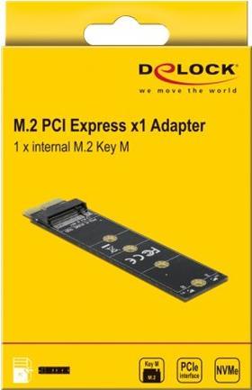 Delock Schnittstellenadapter PCI Express x1 zu M.2 Key M PCIe 4.0 Schwarz