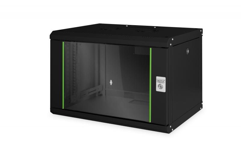 DIGITUS BASTIDOR MURAL 19" 7U PT VIDRO UNIQUE 600x450 PRETO