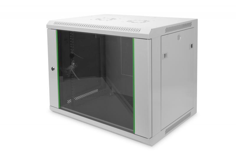 DIGITUS BASTIDOR MURAL 19" 9U PT VIDRO 600X450 CINZA