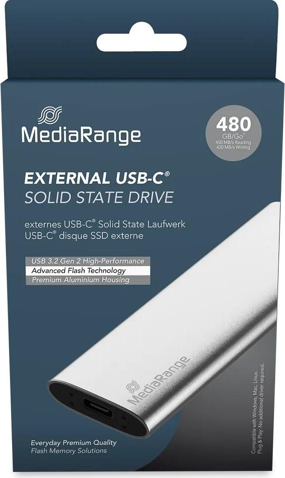 DISCO DURO SSD 480GB MEDIARANGE MR1102 PORTABLE SILVER