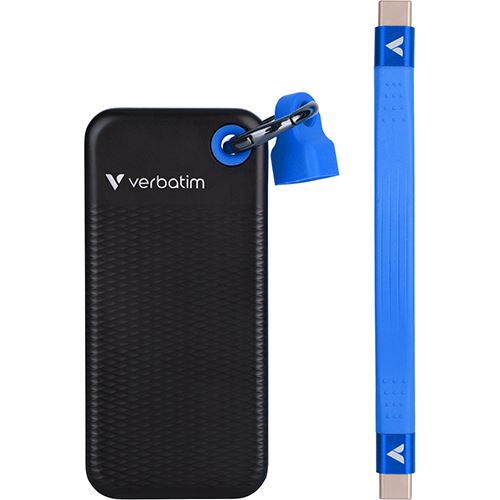 Disco Externo Mini SSD Verbatim Pocket 1TB - Cabo USB-C Azul