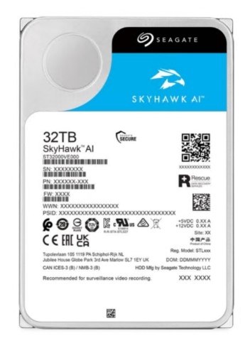 Disco rígido 32 TB 3.5" SATA 6Gb/s buffer: 512 MB Seagate SkyHawk AI , ST32000VE000